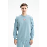 Ar-ma Erkek Bisiklet Yaka Sweatshirt Basic Baskisiz Cepsiz Örme Kumaş Regular Fit%75 Pamuk%25 Polyester 30/1 3 İplik Şardonsuz K26124601401 Mavi-M25