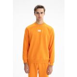 Ar-ma Erkek Bisiklet Yaka Sweatshirt Basic Baskisiz Cepsiz Örme Kumaş Regular Fit%75 Pamuk%25 Polyester 30/1 3 İplik Şardonsuz K26124601401 Turuncu-T1