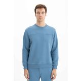 Ar-ma Erkek Bisiklet Yaka Sweatshirt Basic Baskisiz Sol Göğüs Cepli Örme Kumaş Regular Fit%70 Pamuk%30 Polyester 30/1 Şardonlu Üç İplik K26124600601 Mavi-M2