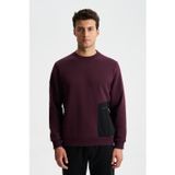 Ar-ma Erkek Bisiklet Yaka Sweatshirt Basic Baskisiz Yandan Fermuar Cepli Örme Kumaş Regular Fit%70 Pamuk%30 Polyester 30/1 Şardonlu Üç İplik K28124602101 Bordo-B1