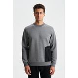 Ar-ma Erkek Bisiklet Yaka Sweatshirt Basic Baskisiz Yandan Fermuar Cepli Örme Kumaş Regular Fit%70 Pamuk%30 Polyester 30/1 Şardonlu Üç İplik K28124602101 Gri-G1