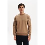 Ar-ma Erkek Bisiklet Yaka Sweatshirt Baskisiz Basic Sağ Kol Fermuar Cepli Örme Kumaş Regular Fit%70 Pamuk%30 Polyester 30/1 Şardonlu Üç İplik K30124603302 Gri-Bej G8