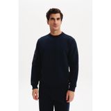 Ar-ma Erkek Bisiklet Yaka Sweatshirt Baskisiz Basic Sağ Kol Fermuar Cepli Örme Kumaş Regular Fit%70 Pamuk%30 Polyester 30/1 Şardonlu Üç İplik K30124603302 Lacivert-L1