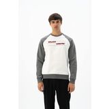 Ar-ma Erkek Bisiklet Yaka Sweatshirt Yazi Baskili Cepsiz Örme Kumaş Büyük Beden%70 Pamuk%30 Polyester 30/1 Şardonlu Üç İplik K24124884401 Ekru-E1