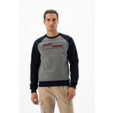 Ar-ma Erkek Bisiklet Yaka Sweatshirt Yazi Baskili Cepsiz Örme Kumaş Büyük Beden%70 Pamuk%30 Polyester 30/1 Şardonlu Üç İplik K24124884401 Gri-G1