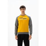 Ar-ma Erkek Bisiklet Yaka Sweatshirt Yazi Baskili Cepsiz Örme Kumaş Büyük Beden%70 Pamuk%30 Polyester 30/1 Şardonlu Üç İplik K24124884401 Hardal Sarısı-H1