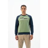 Ar-ma Erkek Bisiklet Yaka Sweatshirt Yazi Baskili Cepsiz Örme Kumaş Büyük Beden%70 Pamuk%30 Polyester 30/1 Şardonlu Üç İplik K24124884401 Yeşil-Y2