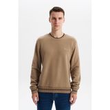 Ar-ma Erkek Bisiklet Yaka Sweatshirt Yazi Baskili Cepsiz Örme Kumaş Regular Fit%65 Pamuk%35 Polyester 30/2 Karbon Firçali Selanik K30124698702 Gri-Bej G8
