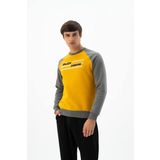 Ar-ma Erkek Bisiklet Yaka Sweatshirt Yazi Baskili Cepsiz Örme Kumaş Regular Fit%70 Pamuk%30 Polyester 30/1 Şardonlu Üç İplik K24124908701 Hardal Sarısı-H1