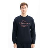 Ar-ma Erkek Bisiklet Yaka Sweatshirt Yazi Baskili Cepsiz Örme Kumaş Regular Fit%70 Pamuk%30 Polyester 30/1 Şardonlu Üç İplik K26124600001 Lacivert-L1