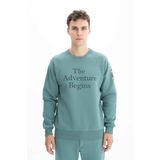 Ar-ma Erkek Bisiklet Yaka Sweatshirt Yazi Baskili Cepsiz Örme Kumaş Regular Fit%70 Pamuk%30 Polyester 30/1 Şardonlu Üç İplik K26124600001 Yeşil-Y6