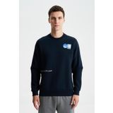 Ar-ma Erkek Bisiklet Yaka Sweatshirt Yazi Baskili Cepsiz Örme Kumaş Regular Fit%70 Pamuk%30 Polyester 30/1 Şardonlu Üç İplik K28124602001 Lacivert-L1