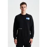 Ar-ma Erkek Bisiklet Yaka Sweatshirt Yazi Baskili Cepsiz Örme Kumaş Regular Fit%70 Pamuk%30 Polyester 30/1 Şardonlu Üç İplik K28124602001 Siyah-S1