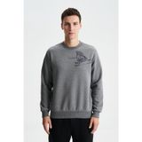 Ar-ma Erkek Bisiklet Yaka Sweatshirt Yazi Baskili Cepsiz Örme Kumaş Regular Fit%70 Pamuk%30 Polyester 30/1 Şardonlu Üç İplik K28124602401 Gri-G1