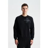 Ar-ma Erkek Bisiklet Yaka Sweatshirt Yazi Baskili Cepsiz Örme Kumaş Regular Fit%70 Pamuk%30 Polyester 30/1 Şardonlu Üç İplik K28124602401 Siyah-S1