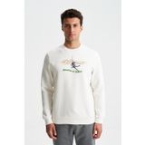 Ar-ma Erkek Bisiklet Yaka Sweatshirt Yazi Baskili Cepsiz Örme Kumaş Regular Fit%70 Pamuk%30 Polyester 30/1 Şardonlu Üç İplik K28124602501 Ekru-E1