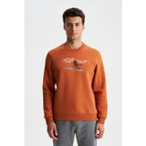 Ar-ma Erkek Bisiklet Yaka Sweatshirt Yazi Baskili Cepsiz Örme Kumaş Regular Fit%70 Pamuk%30 Polyester 30/1 Şardonlu Üç İplik K28124602501 Pembe-P4