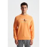 Ar-ma Erkek Bisiklet Yaka Sweatshirt Yazi Baskili Cepsiz Örme Kumaş Regular Fit%70 Pamuk%30 Polyester 30/1 Şardonlu Üç İplik K28124602501 Turuncu-T1