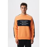 Ar-ma Erkek Bisiklet Yaka Sweatshirt Yazi Baskili Cepsiz Örme Kumaş Regular Fit%70 Pamuk%30 Polyester 30/1 Şardonlu Üç İplik K28124602601 Turuncu-T1