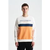 Ar-ma Erkek Bisiklet Yaka Sweatshirt Yazi Baskili Cepsiz Örme Kumaş Regular Fit%70 Pamuk%30 Polyester 30/1 Şardonlu Üç İplik K28124602701 Ekru-E1