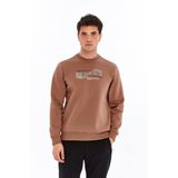 Ar-ma Erkek Bisiklet Yaka Sweatshirt Yazi Baskili Cepsiz Örme Kumaş Regular Fit%70 Pamuk%30 Polyester 30/1 Şardonlu Üç İplik K30124603002 Kahverengi-K6