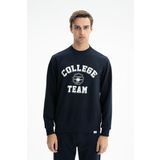 Ar-ma Erkek Bisiklet Yaka Sweatshirt Yazi Baskili Cepsiz Örme Kumaş Regular Fit%75 Pamuk%25 Polyester 30/1 3 İplik Şardonsuz K26124601201 Lacivert-L1