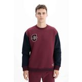 Ar-ma Erkek Bisiklet Yaka Sweatshirt Yazi Baskili Cepsiz Örme Kumaş Relax Fit%70 Pamuk%30 Polyester 30/1 Şardonlu Üç İplik K26124600701 Kırmızı-K3