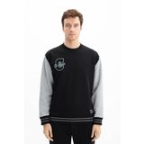 Ar-ma Erkek Bisiklet Yaka Sweatshirt Yazi Baskili Cepsiz Örme Kumaş Relax Fit%70 Pamuk%30 Polyester 30/1 Şardonlu Üç İplik K26124600701 Siyah-S1
