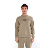 Ar-ma Erkek Bisiklet Yaka Sweatshirt Yazi Baskili Cepsiz Örme Kumaş Slim Fit%80 Pamuk%14 Polyester%6 Elastan Scuba İnterlok K30124685502 Gri-Bej G8
