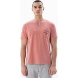Ar-ma Erkek Bisiklet Yaka Tişört Baskisiz Basic Sol Göğüs Cepli Örme Kumaş Regular Fit%100 Pamuk 30/1 Flamli Süprem Y25344490001 Pembe-P11