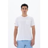 Ar-ma Erkek Bisiklet Yaka Tişört Baskisiz Basic Sol Göğüs Cepli Örme Kumaş Regular Fit%100 Pamuk 30/1 Penye Süprem Y25344404601 Beyaz-B1