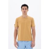Ar-ma Erkek Bisiklet Yaka Tişört Baskisiz Basic Sol Göğüs Cepli Örme Kumaş Regular Fit%100 Pamuk 30/1 Penye Süprem Y25344404601 Hardal Sarısı-H1