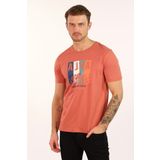 Ar-ma Erkek Bisiklet Yaka Tişört Resim Baskili Örme Kumaş Regular Fit%100 Pamuk 30/1 Penye Süprem Y22344400701 Pembe-P4