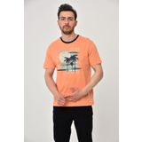 Ar-ma Erkek Bisiklet Yaka Tişört Resim Baskili Örme Kumaş Regular Fit%100 Pamuk 30/1 Penye Süprem Y22344402701 Pembe-P2