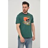 Ar-ma Erkek Bisiklet Yaka Tişört Resim Baskili Örme Kumaş Regular Fit%100 Pamuk 30/1 Penye Süprem Y22344402701 Yeşil-Y1