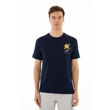 Ar-ma Erkek Bisiklet Yaka Tişört Resim Baskili Örme Kumaş Regular Fit%100 Pamuk 30/1 Penye Süprem Y25344403401 Lacivert-L1
