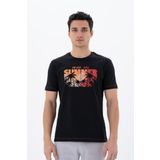 Ar-ma Erkek Bisiklet Yaka Tişört Resim Baskili Örme Kumaş Regular Fit%100 Pamuk 30/1 Penye Süprem Y25344404001 Siyah-S1