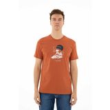 Ar-ma Erkek Bisiklet Yaka Tişört Resim Baskili Örme Kumaş Regular Fit%100 Pamuk 30/1 Penye Süprem Y25344405601 Pembe-P4