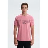 Ar-ma Erkek Bisiklet Yaka Tişört Resim Baskili Örme Kumaş Regular Fit%100 Pamuk 30/1 Penye Süprem Y27344406701 Pembe-P3