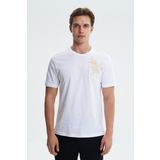 Ar-ma Erkek Bisiklet Yaka Tişört Resim Baskili Örme Kumaş Regular Fit%100 Pamuk 30/1 Penye Süprem Y27344406801 Beyaz-B1