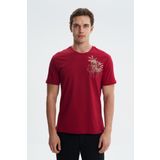 Ar-ma Erkek Bisiklet Yaka Tişört Resim Baskili Örme Kumaş Regular Fit%100 Pamuk 30/1 Penye Süprem Y27344406801 Bordo-B1
