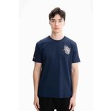 Ar-ma Erkek Bisiklet Yaka Tişört Resim Baskili Örme Kumaş Regular Fit%48 Pamuk%48 Modal%4 Elastan 32/1 Penye Modal Full Elastan Süprem Y27344471601 Lacivert-L1