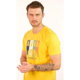 Ar-ma Erkek Bisiklet Yaka Tişört Resim Baskili Regular Fit Penye Süprem Y22344400701 - Sarı - 2XL