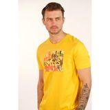Ar-ma Erkek Bisiklet Yaka Tişört Resim Baskili Regular Fit Penye Süprem Y22344401301 - Sarı - 2XL