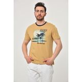 Ar-ma Erkek Bisiklet Yaka Tişört Resim Baskili Regular Fit Penye Süprem Y22344402701 - Hardal Sarısı - 2XL