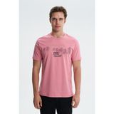 Ar-ma Erkek Bisiklet Yaka Tişört Resim Baskili Regular Fit Penye Süprem Y27344406701 - Pembe-BR96 - 2XL