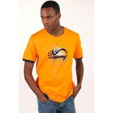 Ar-ma Erkek Bisiklet Yaka Tişört Yazi Baskili Büyük Beden Penye Süprem Y22374868201 - 2XL - Turuncu