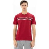Ar-ma Erkek Bisiklet Yaka Tişört Yazi Baskili Büyük Beden Penye Süprem Y25344869901 - 5XL - Bordo