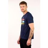 Ar-ma Erkek Bisiklet Yaka Tişört Yazi Baskili Örme Kumaş Büyük Beden%100 Pamuk 30/1 Penye Süprem Y22374868101 Lacivert-L1
