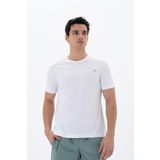 Ar-ma Erkek Bisiklet Yaka Tişört Yazi Baskili Örme Kumaş Büyük Beden%100 Pamuk 30/1 Penye Süprem Y25344870101 Beyaz-B1